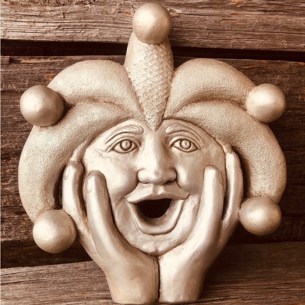 Jester Wall Hanging clown wall art Whimsical Carnival garden unique Clowncore ❤️